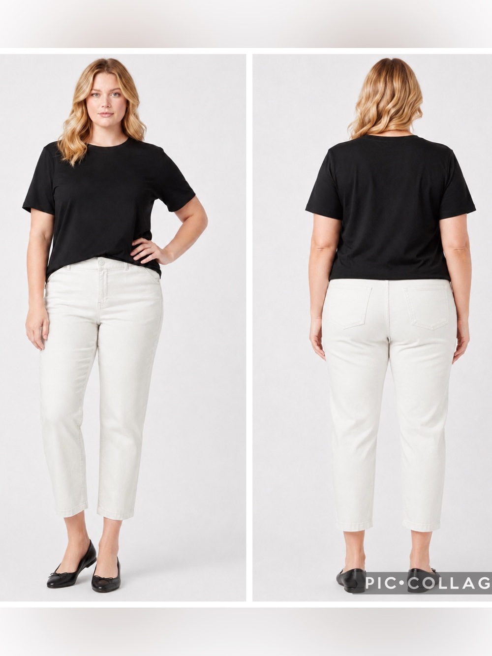DG2 Cream Pull On Flat Front Stretch Straight Leg Pants Womens Size 16W